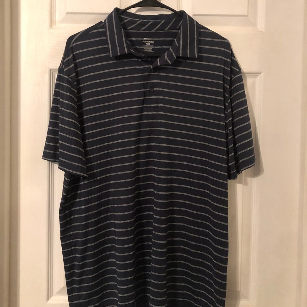 Striped golf shirt. Size large.